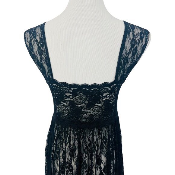 NWT Free People Romantic Black Lace Boho Maxi Dress - Picture 12 of 16